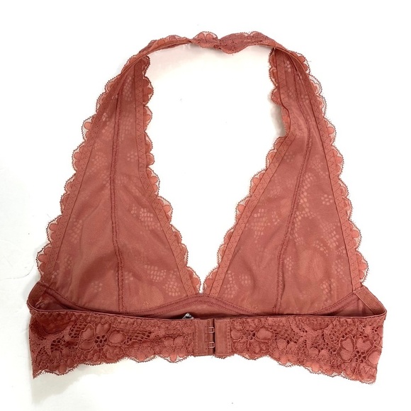 FREE People Intimates Galloon Lace Halter Bra in Coral Size XS #GB975119105 - Picture 4 of 8